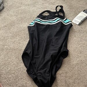 Trimshaper Black and Aqua Women's Swimsuit size 18